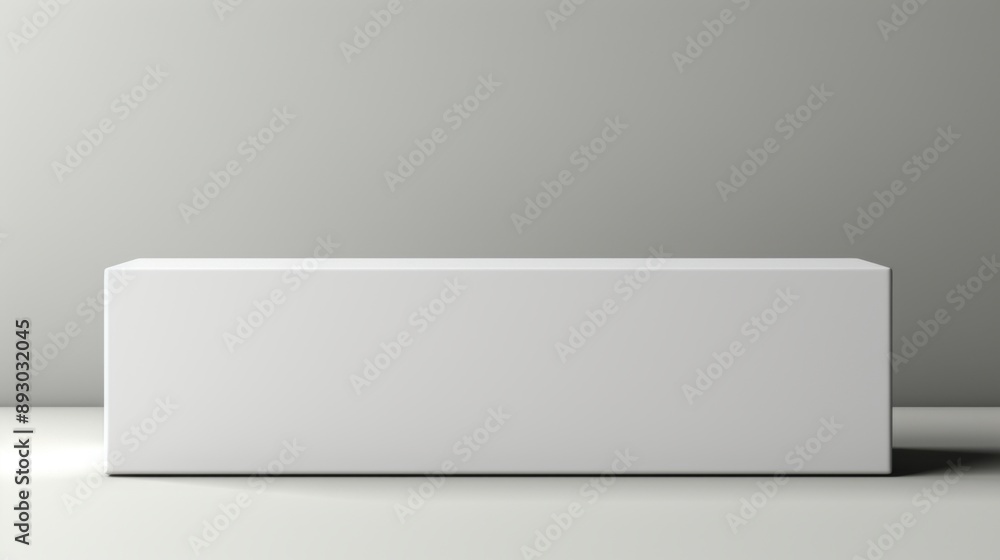 Blank white box mockup, isolated on gray background Blank white box mockup, isolated on gray background