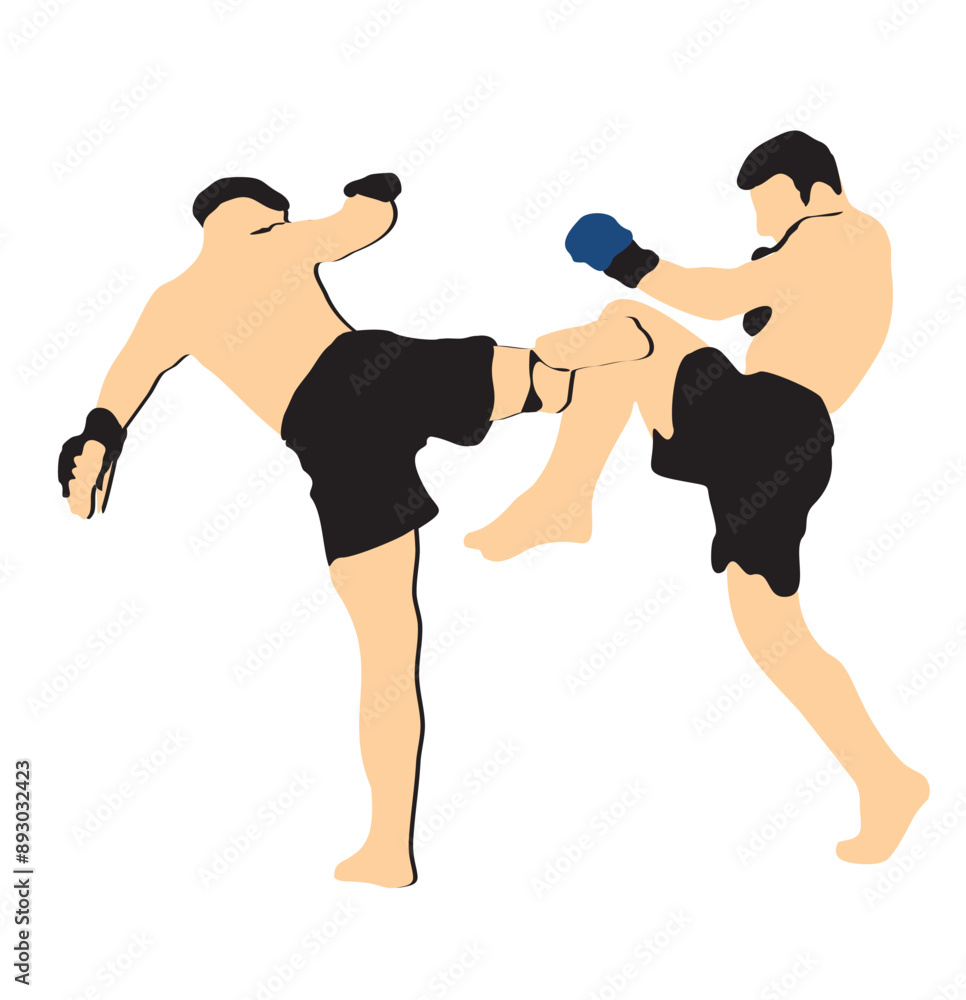 kick boxing sports people player illustration kick boxing sports people player illustration