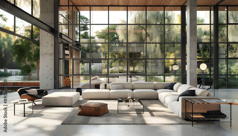 Living room interior design in minimalist style Living room interior design in minimalist style