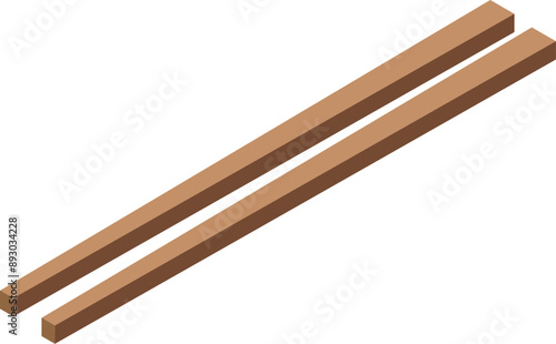 Two wooden chopsticks are lying diagonally, ready to be used for a delicious asian meal