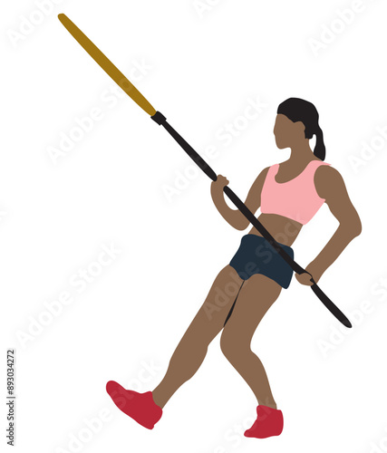 pole vault jump sports player illustration 