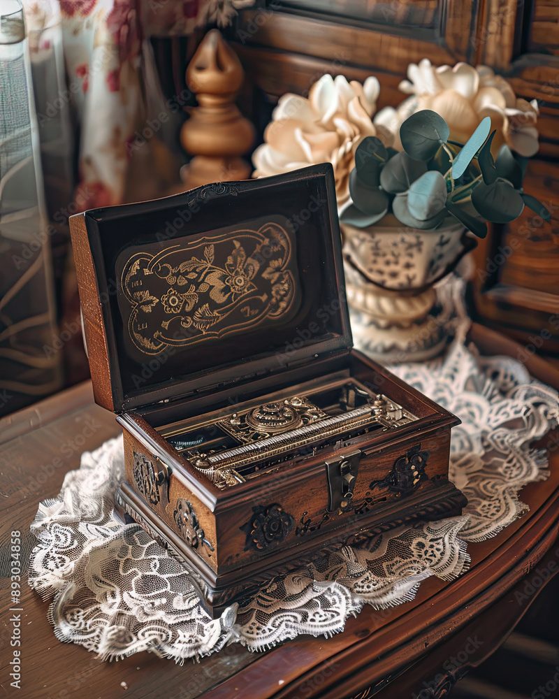 Detailed Mechanism of Vintage Music Box