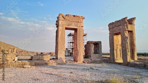 shiraz, fars province - iran - april 16 2023, The Hadish Palace of Xerxes is one of palaces at Persepolis, ancient Persian capital Persepolis. photo