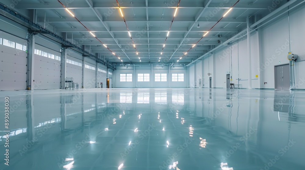 Industrial floor coated with self-leveling epoxy resin Industrial floor coated with self-leveling epoxy resin