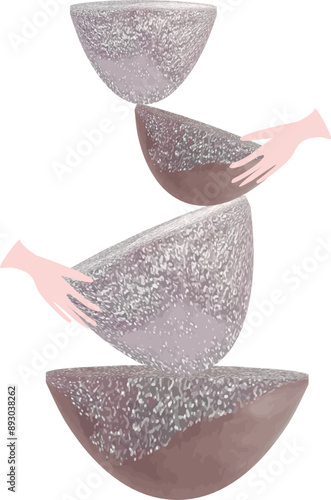 Abstract image of hands preventing the structure from falling.