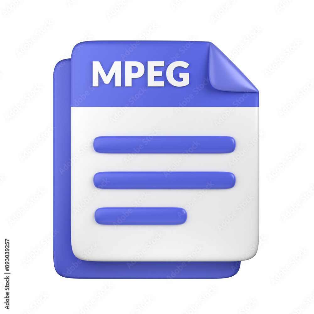 3D MPEG File Icon 3D MPEG File Icon