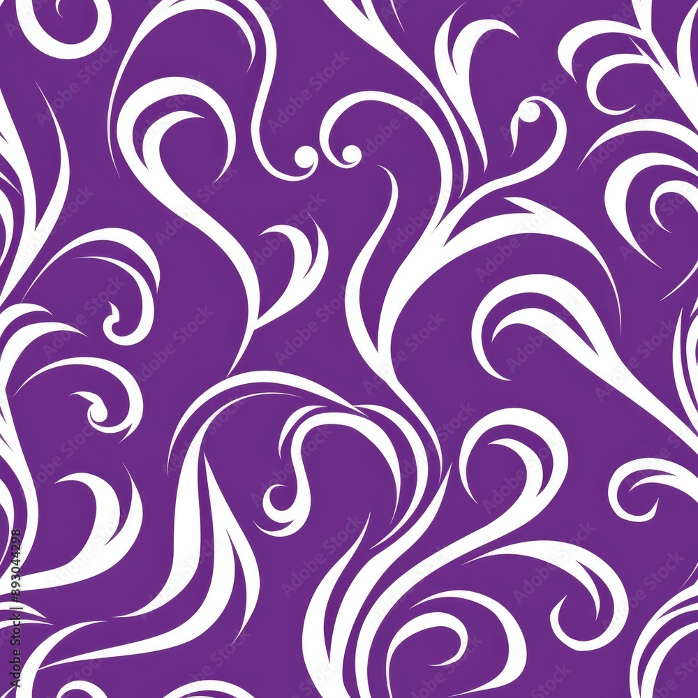 Seamless purple and white abstract swirl pattern for backgrounds, textiles, and wallpapers. Modern decorative illustration. Seamless purple and white abstract swirl pattern for backgrounds, textiles, and wallpapers. Modern decorative illustration.