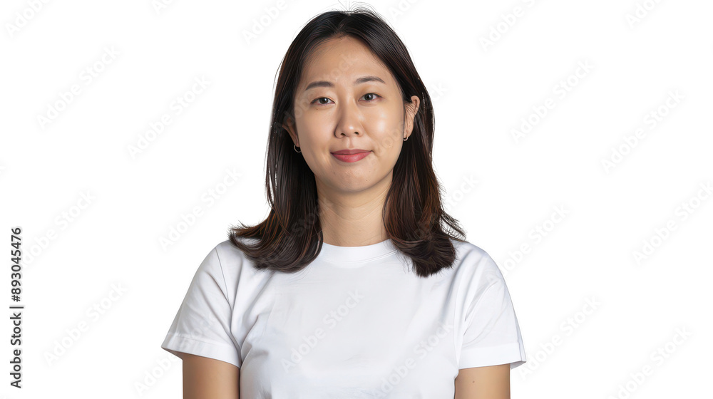 Half body portrait of a creative Singaporean urban planner in her 40s in a white T-shirt Half body portrait of a creative Singaporean urban planner in her 40s in a white T-shirt