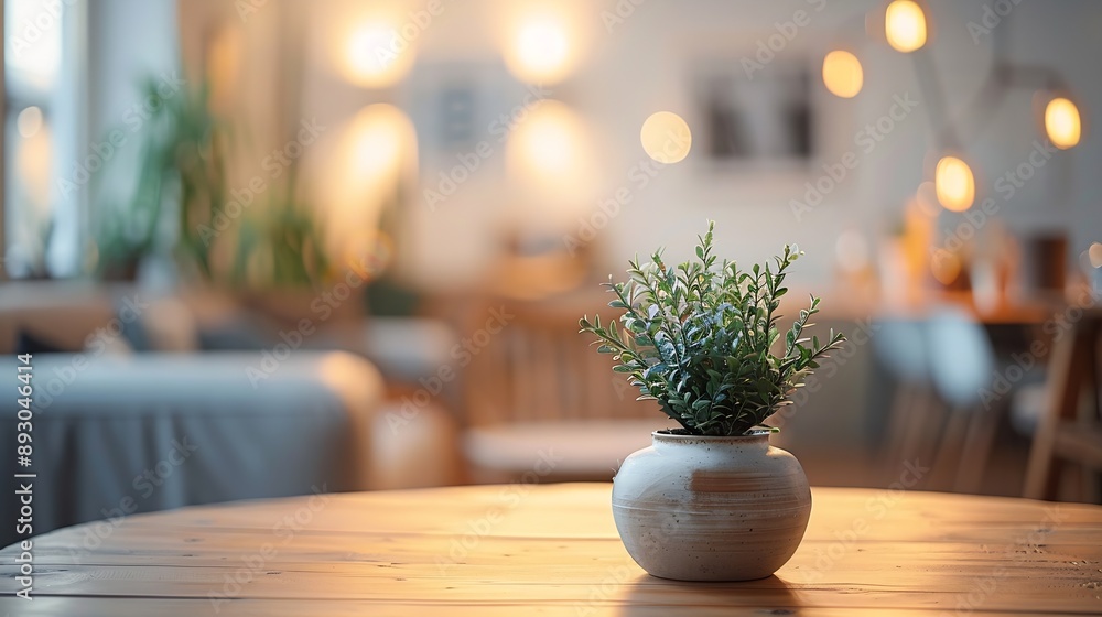 Fototapeta premium Defocus blurred abstract background of scandinavian interior : Generative AI