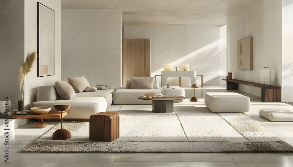 Living room interior design in minimalist style Living room interior design in minimalist style