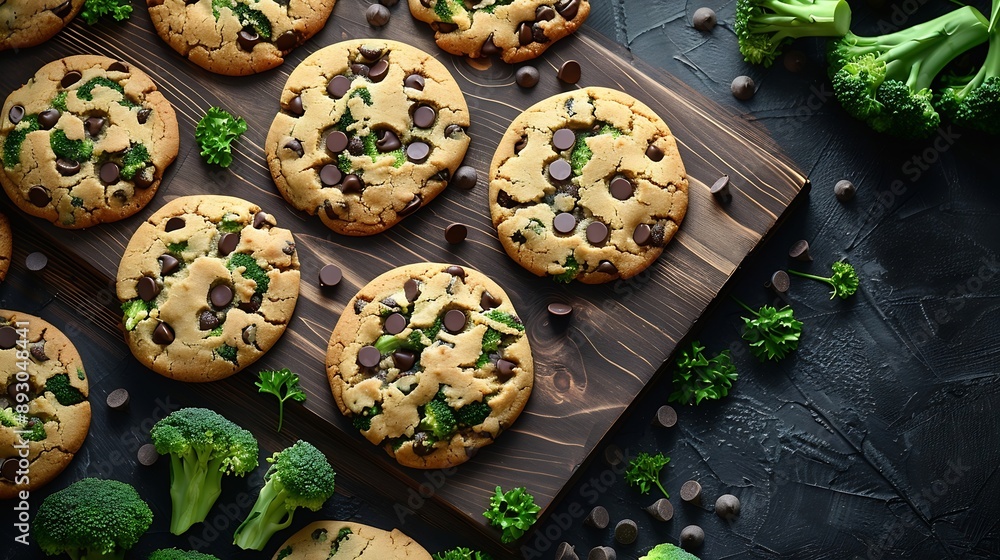 In this board game
broccoli beats chocolate chip cookies that means healthy food is better than junk food so win this game Creative flat lay concept : Generative AI In this board game
broccoli beats chocolate chip cookies that means healthy food is better than junk food so win this game Creative flat lay concept : Generative AI