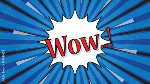 Abstract Comic Background With Illustration of Speech Bubbles with the writing wow