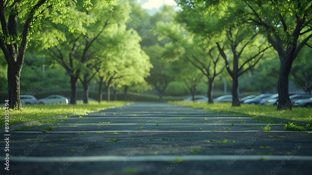 parking lot empty park spring : Generative AI parking lot empty park spring : Generative AI