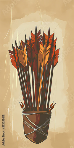 a quiver of arrows, the natural hand-fashioned sort, not the machine-made