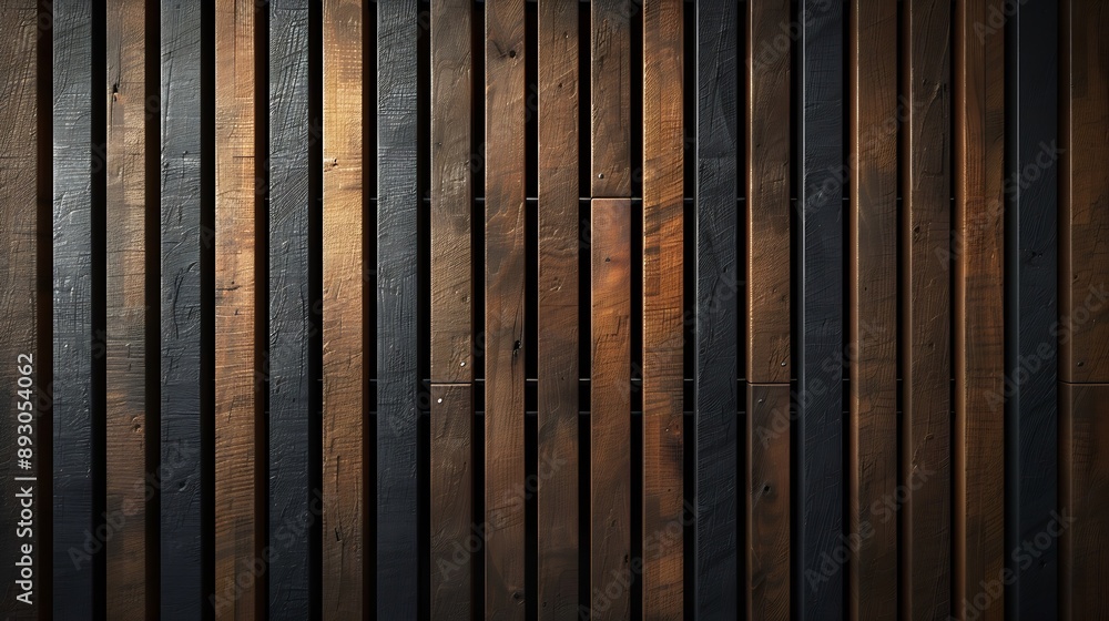 Stripes wall decoration combined with wooden tiles : Generative AI Stripes wall decoration combined with wooden tiles : Generative AI