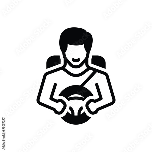 Black solid icon for driver