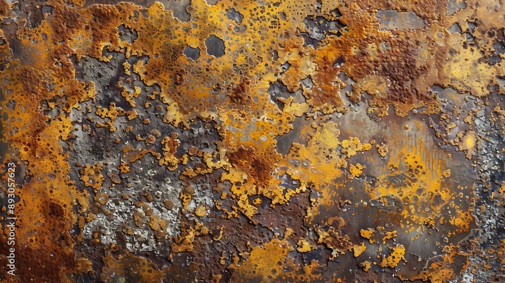 orange rust stains on weathered steel plate or top view yellow iron table and old brown metal wall from moisture to tetanus for dirty dark board background to red blue retro backdrop a : Generative AI orange rust stains on weathered steel plate or top view yellow iron table and old brown metal wall from moisture to tetanus for dirty dark board background to red blue retro backdrop a : Generative AI