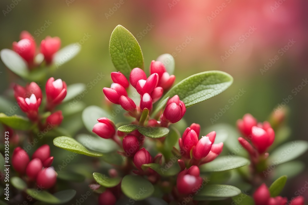 Bearberry flowers bokeh background, AI generated Bearberry flowers bokeh background, AI generated