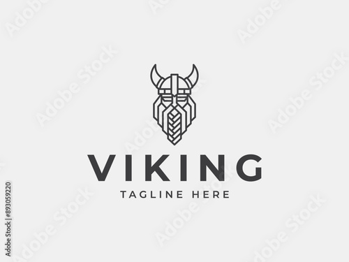 viking logo vector illustration.viking line logo template