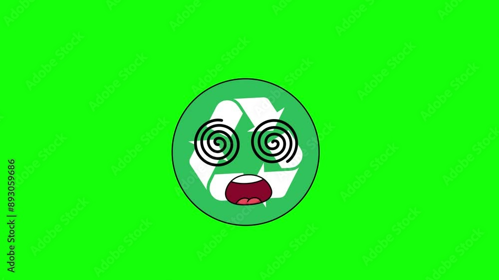 recycle Face with spiral eyes, hypnotized expression recycle Face with spiral eyes, hypnotized expression
