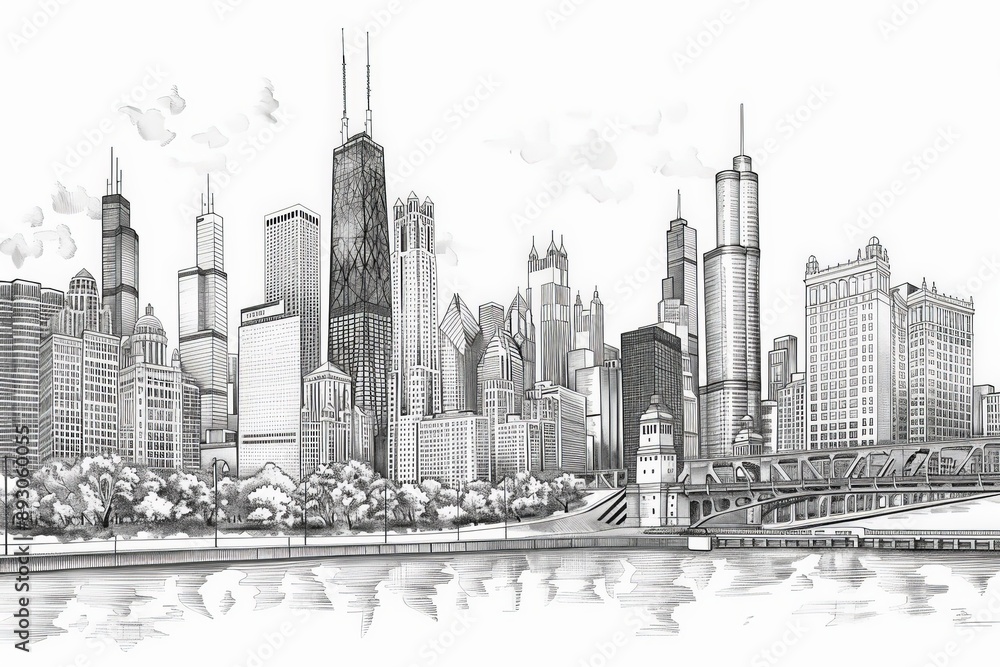 Fototapeta premium illustration building city