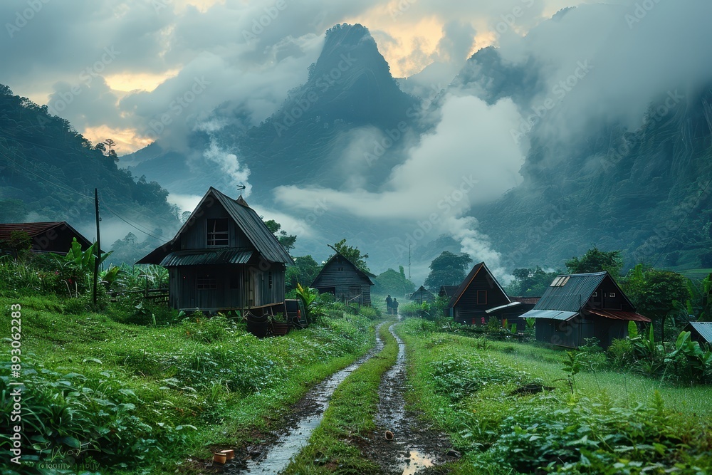 The Menace of Smoking: A Tranquil Village Enshrouded in Tobacco Smoke The Menace of Smoking: A Tranquil Village Enshrouded in Tobacco Smoke