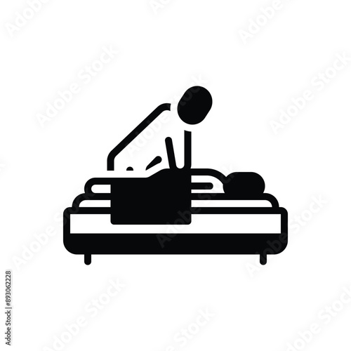 Black solid icon for massage