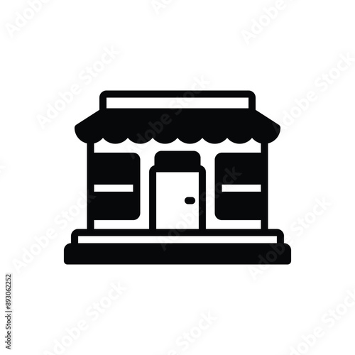 Black solid icon for restaurant