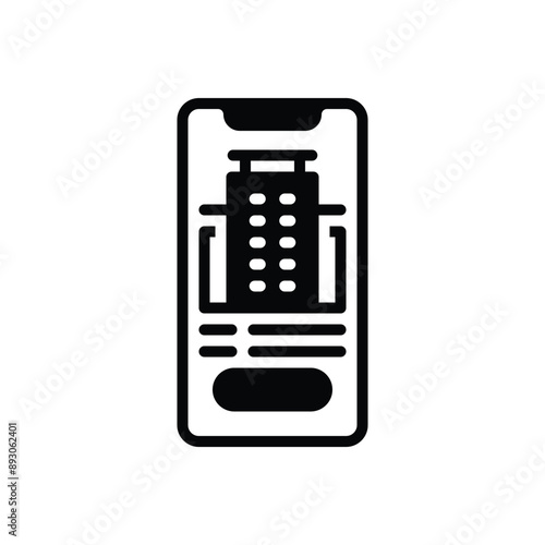 Black solid icon for booking