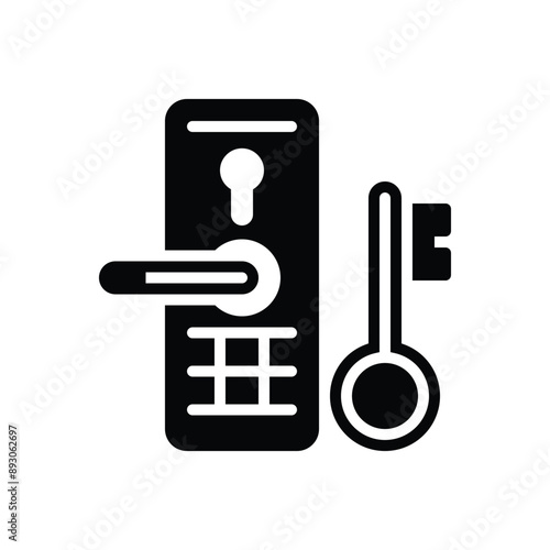 Black solid icon for keylock