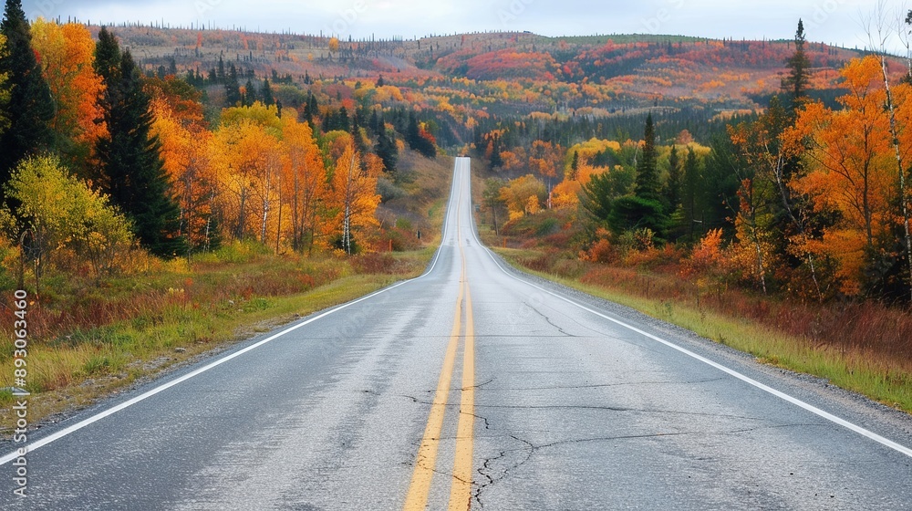 Fototapeta premium Highway with scenic byway, designated route, natural beauty