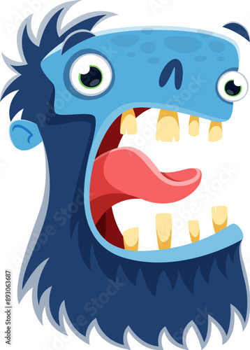 Halloween font, letter E of cartoon monster beast character for kid ABC alphabet, vector typography. Halloween font type or typeface of horror spooky werewolf in shape of letter E for holiday alphabet