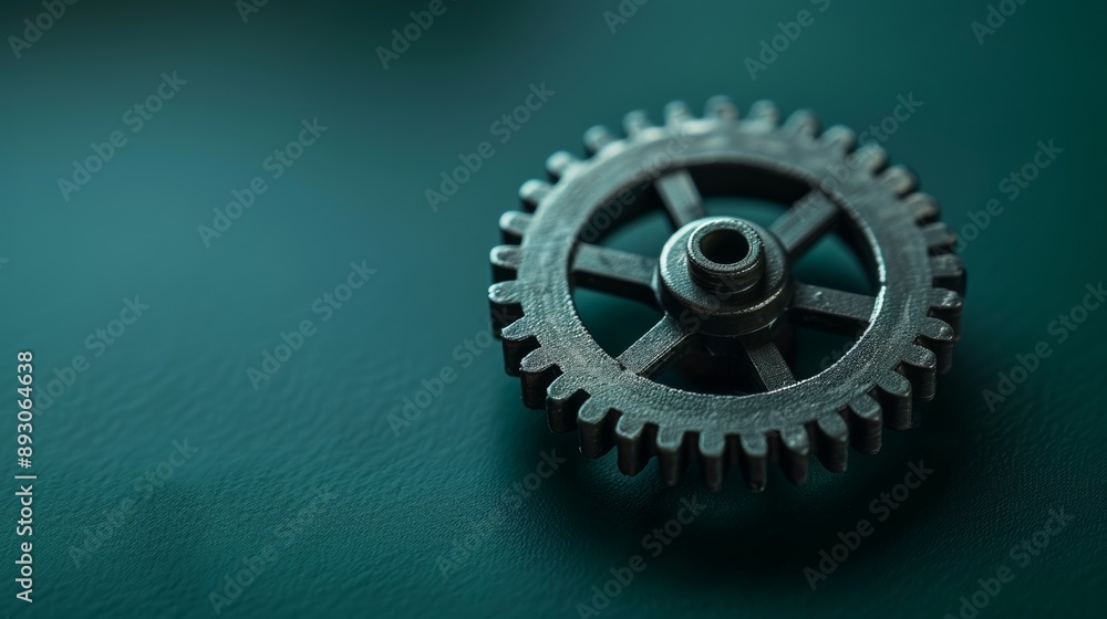 Mechanical gear, symbolizing the intricate workings of business, against a deep green background. Mechanical gear, symbolizing the intricate workings of business, against a deep green background.