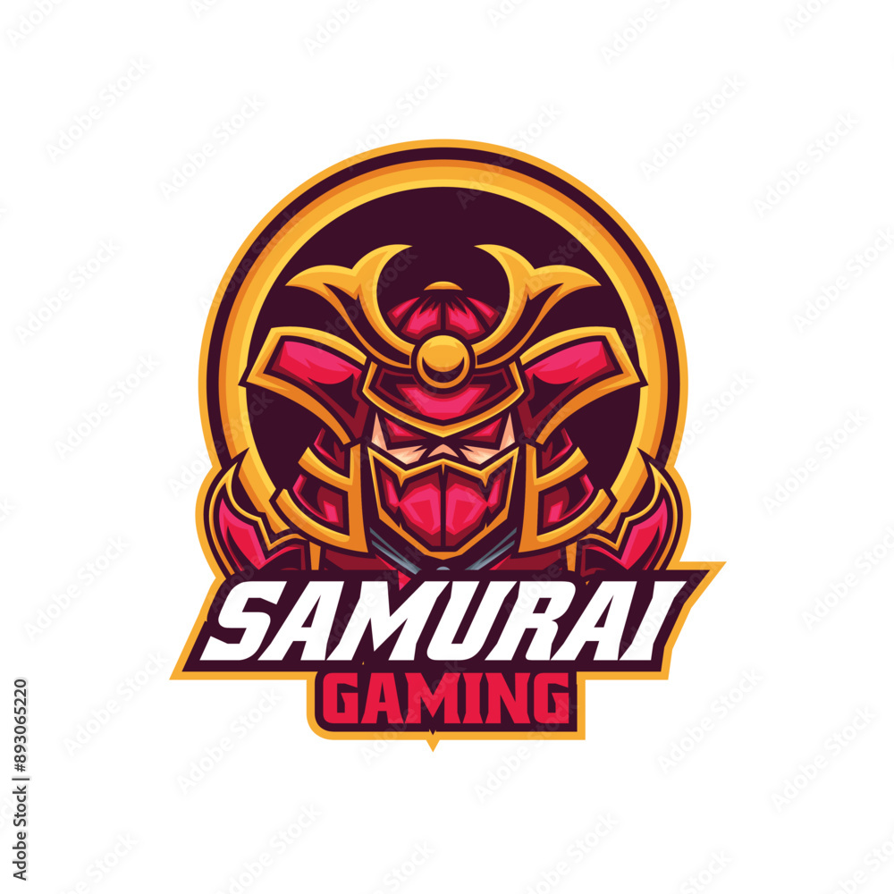 Obraz premium Vector Logo Illustration Samurai E- Sport and Sport Style.