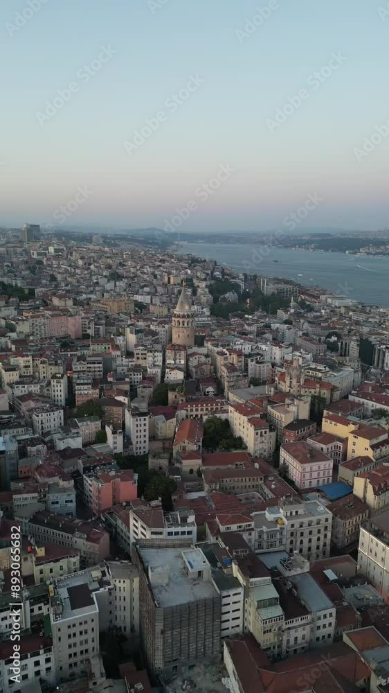 Urban aerial video of the city of Istanbul Galata Tower Urban aerial video of the city of Istanbul Galata Tower