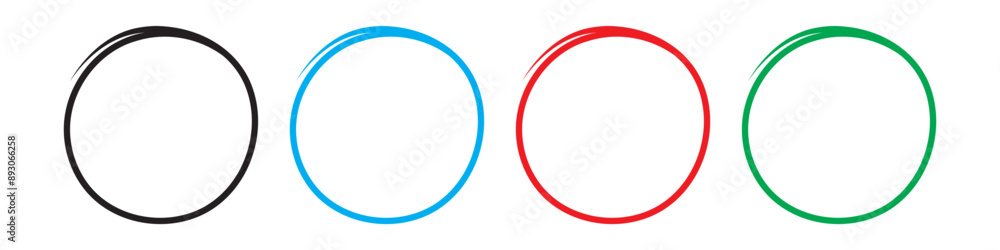Set of doodle ellipses. Scribble ovals, bubbles to circle and highlight text. Handwriting horizontal ellipses isolated on white background. Set of doodle ellipses. Scribble ovals, bubbles to circle and highlight text. Handwriting horizontal ellipses isolated on white background.
