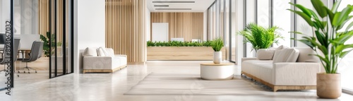 Corporate planner designing green office spaces, sustainable architecture, innovative workspace