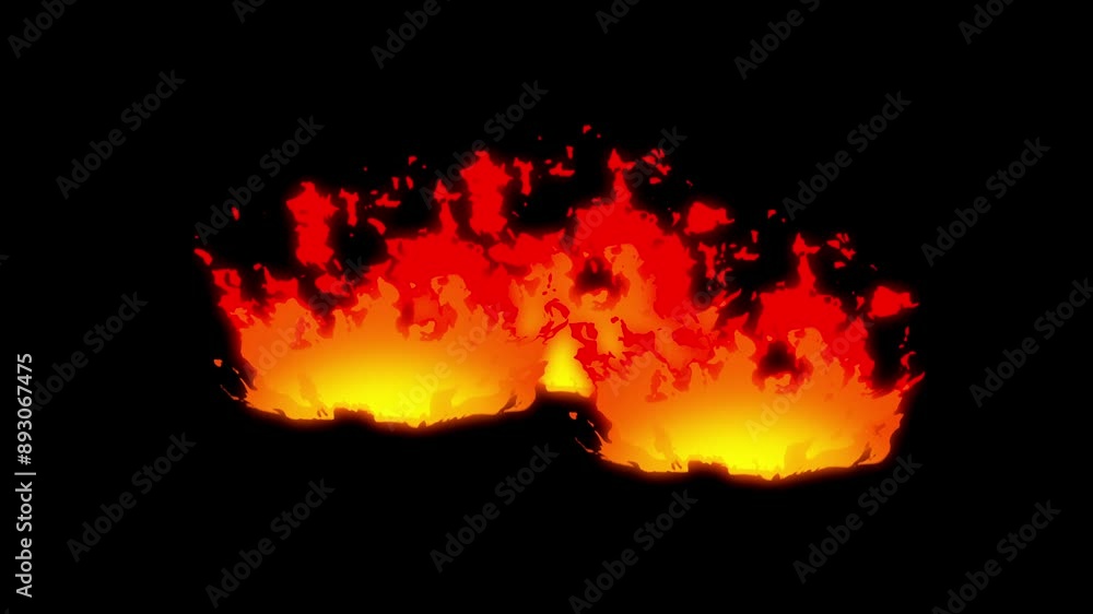 4K resolution loop animation Fire animated on green screen and ...