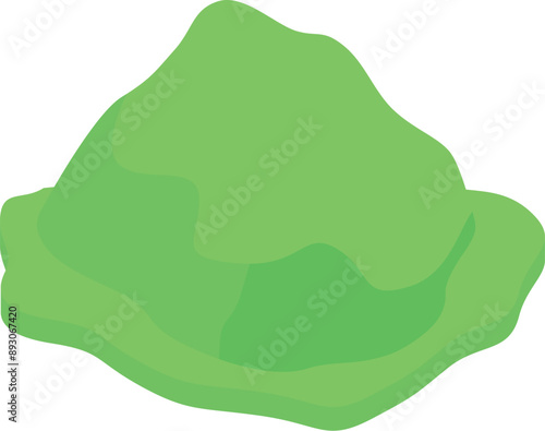 Green hill symbolizing nature and environment in isometric projection