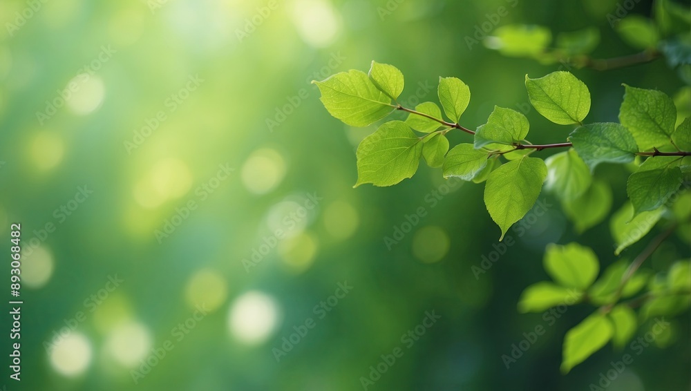 blurred bokeh background with green leaves for text ecology and healthy environment concept.