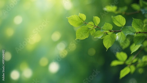 blurred bokeh background with green leaves for text ecology and healthy environment concept.