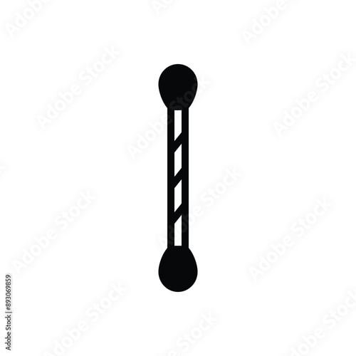 Black solid icon for ear sticks