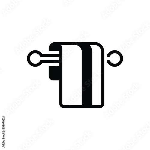 Black solid icon for towel