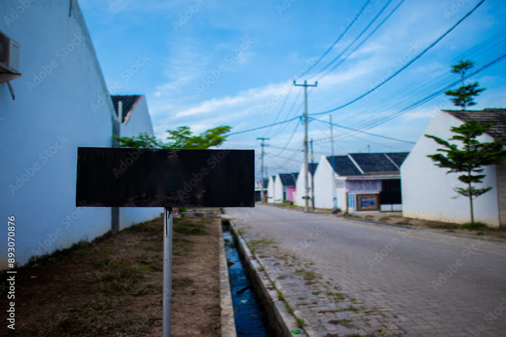 Blank street sign, lane sign, road sign, alley sign of housing or residential area Blank street sign, lane sign, road sign, alley sign of housing or residential area