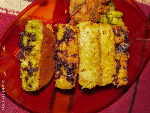 traditional Indonesian cake, bika ambon cake or cake made from cassava photo