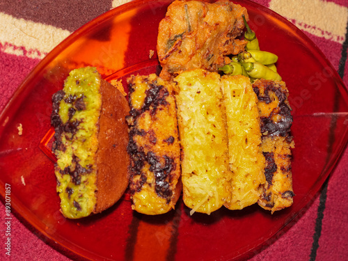 traditional Indonesian cake, bika ambon cake or cake made from cassava photo