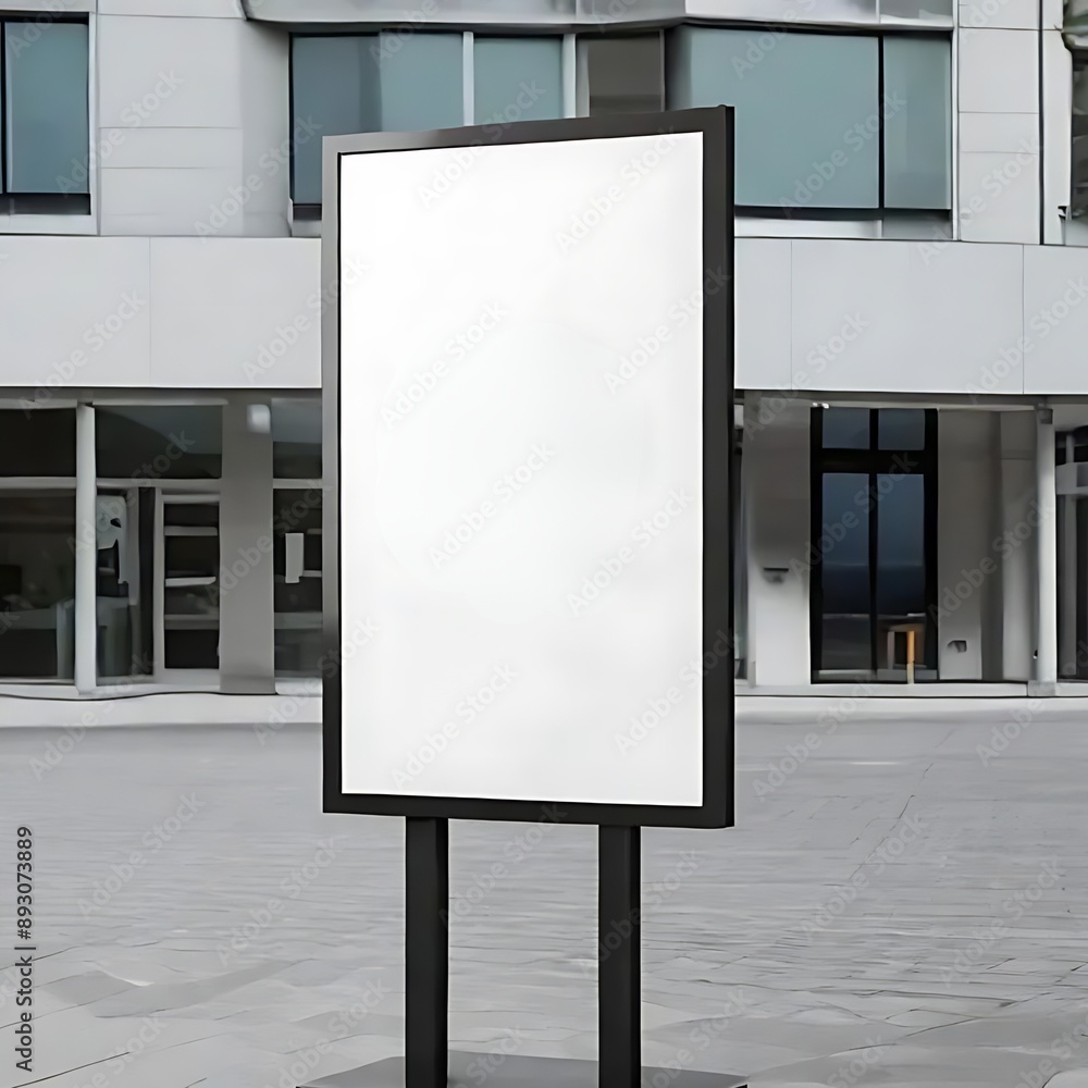 A white clean street sign board mockup generated by ai A white clean street sign board mockup generated by ai