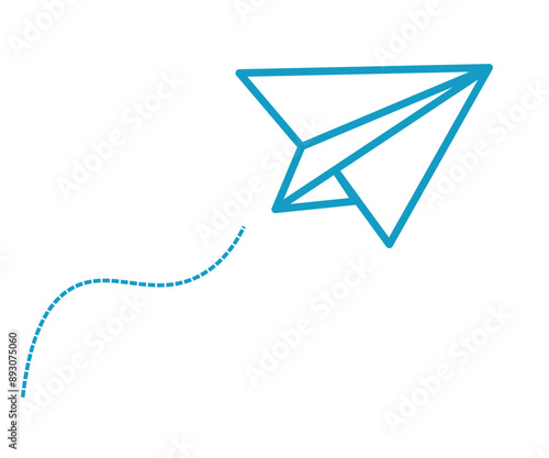 空飛ぶ紙飛行機。ベクターイラスト