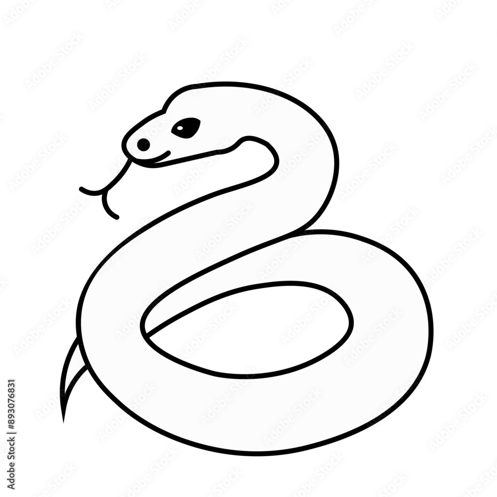 Fototapeta premium シンプルな蛇の線画