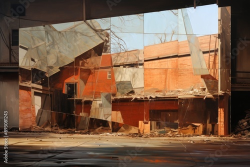 American Tonalism Meets Neo-Concrete: Reflections and Fragmented Forms in Backlit Terracotta"